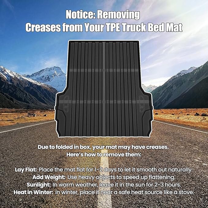 AUXKO All Weather Truck Bed Mat for Chevrolet Chevy Colorado & GMC Canyon 2026 2025 2024 2023 5FT Bed Vehicle Cargo Liner Colorado Canyon Accessory