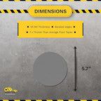 Mighty Line 5.7" Solid Dot Shaped Floor Marking Tape for Safety, Caution, Warning, Heavy-Duty, Peel and Stick, Adhesive Circle Spots, Industrial Quality, Gray, Pack of 100