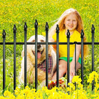 Metal Garden Fence 32" H x 24" W (5 Panels, 10 Ft Total) Rustproof Animal Barrier No Dig Decorative Fencing for Dogs,Pet, Yard,& Patio, Easy Installation