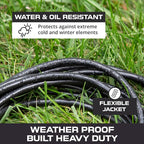 Iron Forge Cable 12 Gauge Outdoor Extension Cord 10 Ft, SJTOW 12/3 Heavy Duty Extension Cord 3 Prong, Oil Resistant & Flame Retardant - Lighted End