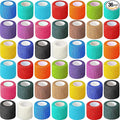 Treela 36 Pcs Self Adherent Bandage 2" X 5 Yard Wrap Breathable Cohesive Bandage Elastic Adhesive Tape for Stretch Athletic Sports Wrist Ankle(Colorful)