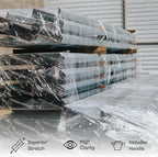 PSBM 24 Rolls 4 Inch x 1000 Feet 90 Gauge Mini Stretch Film/Wrap with Plastic Handle, Heavy Duty Industrial Strength Clear Shrink Plastic Wrap for Moving, Packing, Shipping, Bundling & Storage