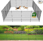 10 Panels No Dig Garden Fence Animal Barrier, 34in(H) × 22.5ft(L) Decorative Metal Outdoor Dog Fence, Rustproof Pet Fencing for Yard, Patio, Flower Bed -Temporary Fencing| Easy to Install