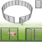 Decorative Garden Fence with Gate, 40 in(H) x 54 ft(L) Rustproof Metal Fence Panels No Dig Fence with Full Panel Gate, Dog Fence Outdoor for Yard, Animal Barrier Garden Fencing for Yard