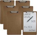 Trade Quest Legal Size Clipboard 9'' x 15.5'' Low Profile Clip Hardboard Single (Pack of 6)