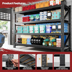 60" Wide Storage Shelves, 5000LBS Garage Shelving Heavy Duty, Standing Shelf Units, 4 Tier Metal Adjustable Storage Shelving Rack for Shop Warehouse Basement, 60'' W x 24''D x 70'' H