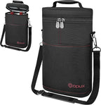 opux 2 Bottle Wine Carrier Tote, Insulated Leakproof Wine Cooler Bag, Wine Travel Bag Tote for Picnic BYOB Beach, Portable Wine Bottle Carrying Case, Gift for Wine Lover Women Men Christmas, Black