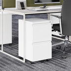 2 Drawer Vertical File Cabinet - Mobile Filling Cabinet with Lock for Legal/Letter Files - Office Storage File Cabinet with Wheels Under Desk - Assembly Required