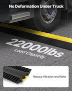 VEVOR Rubber Cable Protector Ramp, 2 Channel Heavy Duty Rubber Cord Hose Wire Cover, 4'' W x 3'' H Large Channel Size, Driveway Traffic Speed Bump with Flip-Open Top Cover, for Indoor Outdoor Use