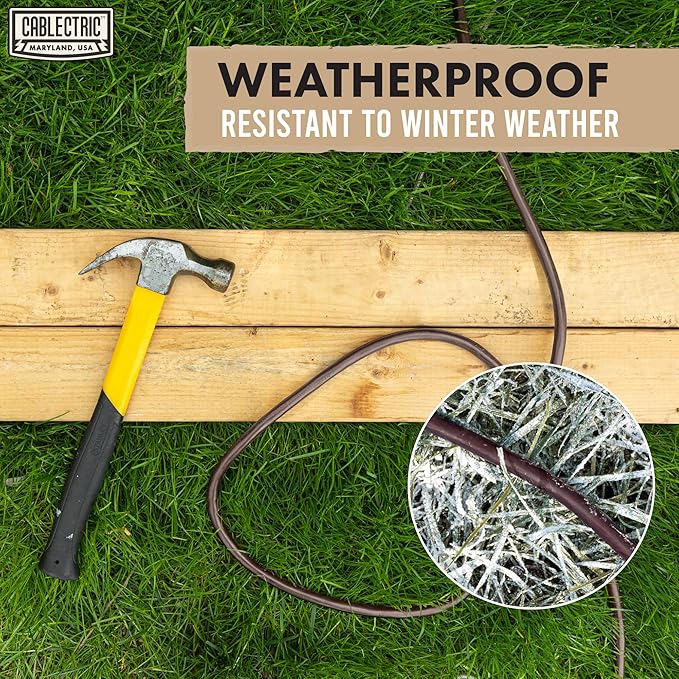Brown Outdoor Extension Cord 75 ft, 16/3 Heavy Duty Cable with 3 Prong Grounded Plug, 13 AMP for Garden, Lawn, Landscaping, Tools & Appliances, 75 ft Extension Cord 3 Prong
