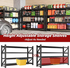 5000LBS Heavy Duty Garage Shelving Units,60" Wide & Deep Storage Shelves,Metal Garage Shelves,Large Storage Rack,Steel Shelf,Industrial Shelving for Shop,Warehouse,Basement,60" W x 24" D x 70" H