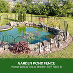 Goovilla Garden Fence, Total 20ft(L) x 24in(H) Garden Fencing Animal Barrier, 19 Pcs Rustproof Metal Fence Panels, Black No Dig Fence, Decorative Garden Fences and Borders for Dogs, Flower Bed, Patio