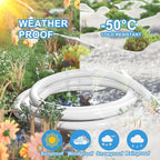 HUANCHAIN 6 FT 16 Gauge White Indoor Outdoor Extension Cord Waterproof, Flexible Cold Weather 3 Prong Electric Cord Outside, 13A 1625W 125V 16AWG SJTW, ETL Listed