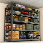 87" H Garage Shelving 3500Lbs Storage Shelves 5-Tier Adjustable Shelving Units Metal Storage Shelves Heavy Duty for Basement, Commercial, Warehouse, Industrial, Black