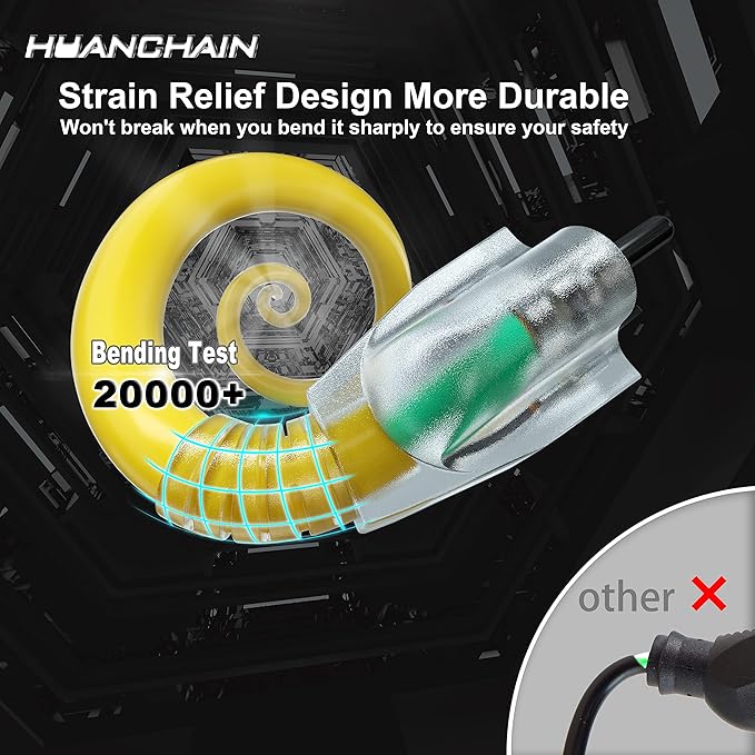 HUANCHAIN 25 ft 14/3 Gauge Heavy Duty Outdoor Extension Cord Waterproof with Lighted, Flexible Cold Weather 3 Prong Electric Cord Outside, 15A 1875W 125V 14AWG SJTW, Yellow, ETL Listed