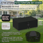 Heavy Duty Patio Furniture Covers Waterproof, 600D Outdoor Furniture Cover Waterproof for Sectional Sofa Couch, Outdoor Dining Table and Chair Set Covers 52''L x 22''W x 35''H, Black