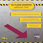 Mighty Line Solid Arrows Directional Sticker Sign Floor Marking Tape for Safety, Caution, Warning, Heavy-Duty, Peel and Stick, Adhesive, Industrial Quality, Purple, 10" by 6", Pack of 50