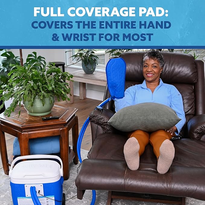 Polar Active Ice 3.0 Cold Therapy Ice Machine System with Programmable Timer, Hand and Wrist Compression Pad, Lightweight 16 Quart Cooler, Quiet Pump, Strong Cryotherapy Pain Relief and Treatment