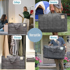 VENO 8 Pack Moving Bags, Moving Supplies, Moving Boxes, College Packing Storage Boxes with Lids Alternative, Heavy Duty Dorm Organizer Tote, Extra Large, Sturdy Handles, Zipper (Windowpane, 8 Pack)