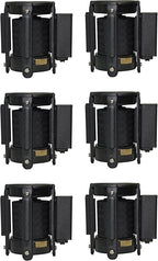 Retractable Stanchion, 6 SPECIALTY Posts + Signframe, 36" Ht, 78" Special Event & Holiday Theme Belt + Bonus Replacement Cassettes + Wall Receiver (WHT Post/No Entry Belt)