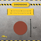 Mighty Line 5.7" Solid Dot Shaped Floor Marking Tape for Safety, Caution, Warning, Heavy-Duty, Peel and Stick, Adhesive Circle Spots, Industrial Quality, Brown, Pack of 100