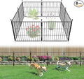 FXW Decorative Garden Fence for Yard - 20in(H) x 14.8ft(L) 8 Panels - Metal Fencing Panels - Animal Barrier Border for Dogs & Rabbits, Flower & Plant Edging