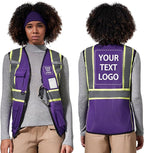 AYKRM Custom Logo Personalised Printed High Visibility Reflective 2 two tone work construction Safety Vest