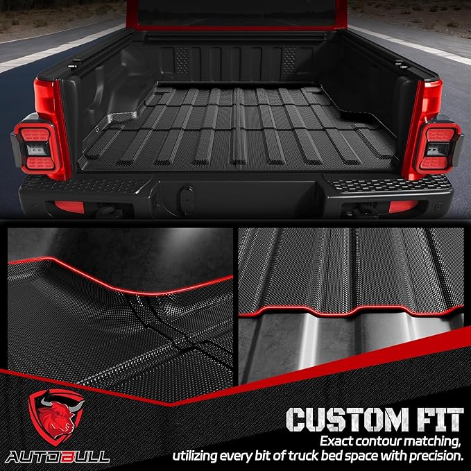 Truck Bed Mat Bed Liner Fit for Jeep Gladiator JT 2025 2024 2023 2022 2021 2020 (60 inches), Vehicle Truck Bed Liner Custom Fit All Weather Protection TPE Pickup Car Bed Mat