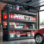 40.1" W Garage Shelving 4 Tier Heavy Duty Shelving 2280LBS Adjustable Garage Storage Shelves Industrial Metal Shelf for Kitchen Pantry Basement Closet 40.1" W x 19.6" D x 59.6" H