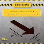 Mighty Line Solid Arrows Directional Sticker Sign Floor Marking Tape for Safety, Caution, Warning, Heavy-Duty, Peel and Stick, Adhesive, Industrial Quality, Black, 10" by 6", Pack of 50