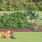 Decorative Garden Fence 6 Panels 6 Panels 13.4 ft (L)×32in (H) Metal Garden Fences, No Dig Animal Barrier Fencing Rustproof Wire Border Temporary Dog Fence Outdoor for Patio Backyard Lawn - No Door