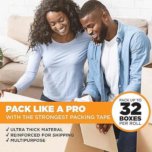 Tape King Clear Packing Tape (36 Rolls) | 60 Yards Per Roll Heavy Duty Packing Tape 2.7mil Strong Adhesive for Moving Boxes, Shipping Cartons, Office Use, Storage & Wrapping (2160 Yard)