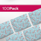 Christmas Poly Mailers 10x13 – Candy Canes – Waterproof, Tear-Resistant Shipping Bags with Adhesive Seal – 100 Pack – Package Mint