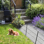 INJOPEXI Garden Fence 6 Panels 11.8ft (L)×24in (H) Decorative Garden Fence with 6 Panels Rustproof Wire No Dig Garden Fences Animal Barrier Fencing for Outdoor Patio Backyard - Without Fence Gate