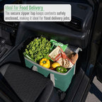VENO 2 Pack Cooler Bag and Insulated Grocery Bags for Food Delivery, Collapsible Cooler, Reusable Shopping Bags for Groceries with Zipper, Foldable, Heavy-Duty, Stands Upright (Green, 2 Pack)