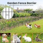 25Pcs Decorative Garden Fence, 20in(H)/27ft(L) Rustproof Metal Fences Animal Barrier Outdoor for Yard, Flower Bed Edging Ornamental Border Panel for Dogs, Rabbits, Dig Defence, Garden Decor, Patio