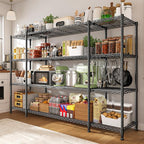 REIBII 78.4''W Wire Shelving Garage Shelving Unit Load 1500LBS,4 Tier Metal Shelving with Adjustable Metal Shelf Storage Shelves for Pantry Shelves Commercial Shelf Kitchen Garage 11.8''Dx59''H