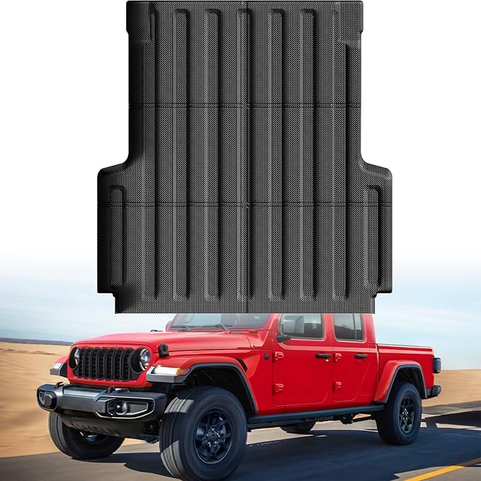 Truck Bed Mat Bed Liner Fit for Jeep Gladiator JT 2025 2024 2023 2022 2021 2020 (60 inches), Vehicle Truck Bed Liner Custom Fit All Weather Protection TPE Pickup Car Bed Mat