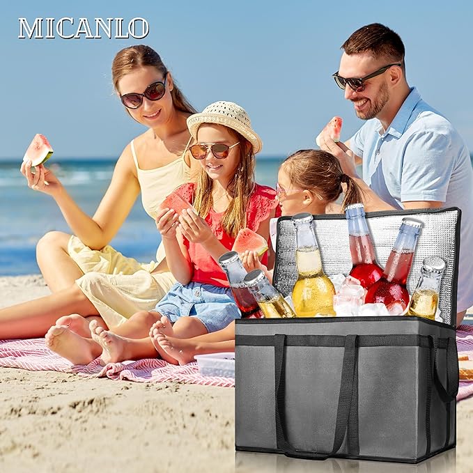 Insulated Food Delivery Bag, Commercial Grade Pizza Carrier for Hot and Cold Food, Large Reusable Catering Cooler Bag 22x15x14, Pizza Delivery Box for Uber Eats, Doordash Essentials