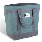 Insulated Reusable Tote Bag for Grocery Shopping for Women/Men, Waterproof Cooler Bags for Travel/Beach/Picnic, Pizza/Food Delivery Bag to Keep Food Cold/Hot for Catering (Oxford Cloth, Green)