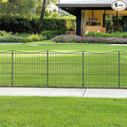INJOPEXI Decorative Garden Fence 6 Panels 11.8ft(L)×24in(H) Garden Fences with 6 Panels Rustproof Metal Wire No Dig Temporary Animal Barrier Fencing Dog Fence for Yard Outdoor Patio - Without Gate