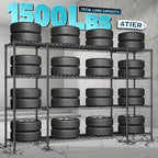 REIBII 78.4''W Wire Shelving Garage Shelving Unit Load 1500LBS,4 Tier Metal Shelving with Adjustable Metal Shelf Storage Shelves for Pantry Shelves Commercial Shelf Kitchen Garage 11.8''Dx59''H
