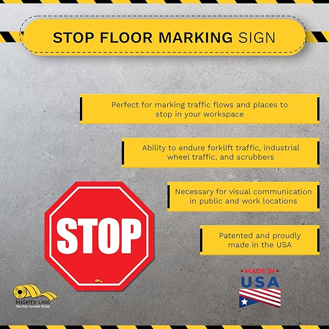 Stop Sign Modern Floor Sign - Floor Marking Sign, 16"