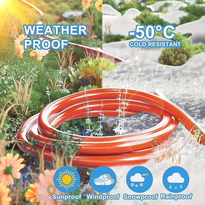 HUANCHAIN 12/3 Gauge Heavy Duty Outdoor Extension Cord 25 ft Waterproof with Lighted end, Flexible Cold-Resistant 3 Prong Electric Cord Outside, 15Amp 1875W 12AWG SJTW, Orange, ETL