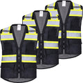ProtectX 6 Pockets High Visibility Safety Vest for Men Women Class 2 Reflective Hi Vis Work Construction Vest