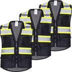 ProtectX 6 Pockets High Visibility Safety Vest for Men Women Class 2 Reflective Hi Vis Work Construction Vest