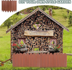 Plastic Garden Lawn Fence Panel Deep Brown Decorative Temporary Outdoor Border for Flower Beds Vegetable Gardens Courtyards Reusable Landscape Edging for Home and Balcony