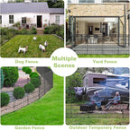 5 Panels No Dig Garden Fence Animal Barrier, 34in(H) × 11.25ft(L) Decorative Metal Outdoor Dog Fence, Rustproof Pet Fencing for Yard, Patio, Flower Bed -Temporary Fencing| Easy to Install