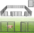 Decorative Garden Fence with Gate, 40 in(H) x 77 ft(L) Rustproof Metal Fence Panels No Dig Fence with Full Panel Gate, Dog Fence Outdoor for Yard, Animal Barrier Garden Fencing for Yard