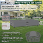 Heavy Duty Patio Furniture Covers Waterproof, 600D Outdoor Furniture Cover Waterproof for Sectional Sofa Couch, Outdoor Dining Table and Chair Set Covers 138''L x 102''W x 32''H, Grey